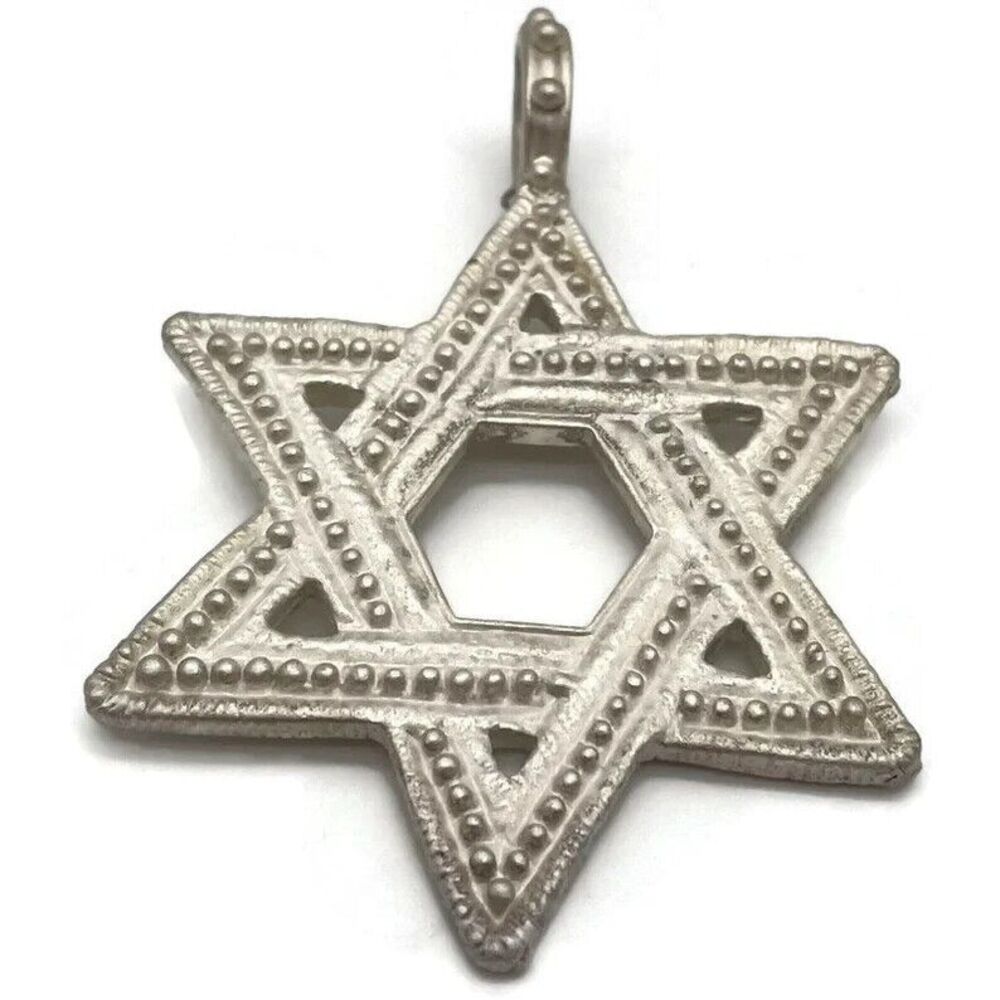 Vintage 1980 Rebecca Collins Star of David Pendant Scarf Jewelry NEW SEALED 2in